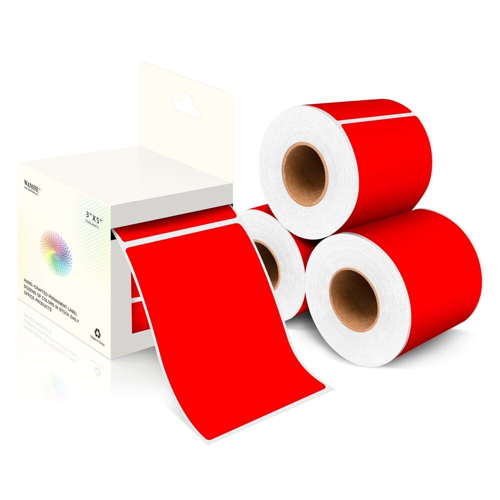 9973 3x5 Inch Color Coding Labels,4 Rolls 1000pcs Strong Adhesive Rectangle
